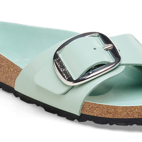 Madrid Big Buckle Natural Leather Patent - Birkenstock - Surf Green